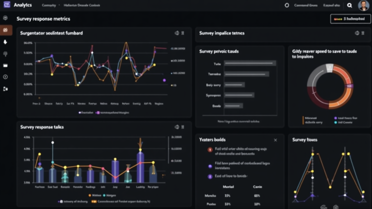Dashboard mit Analysetools für Umfrageergebnisse